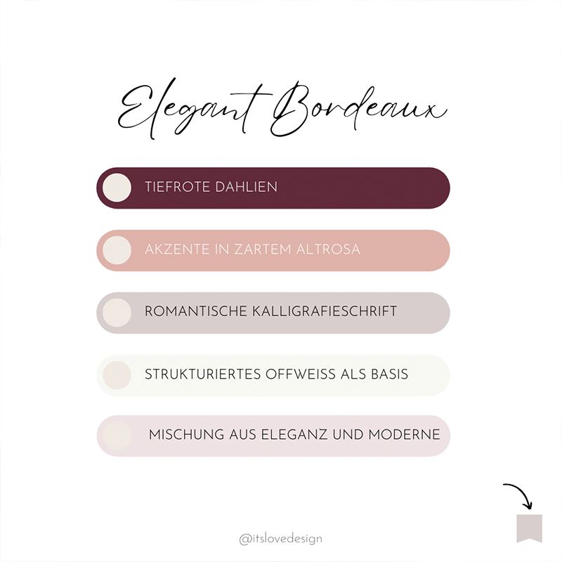 Elegant Bordeaux Farbkonzept